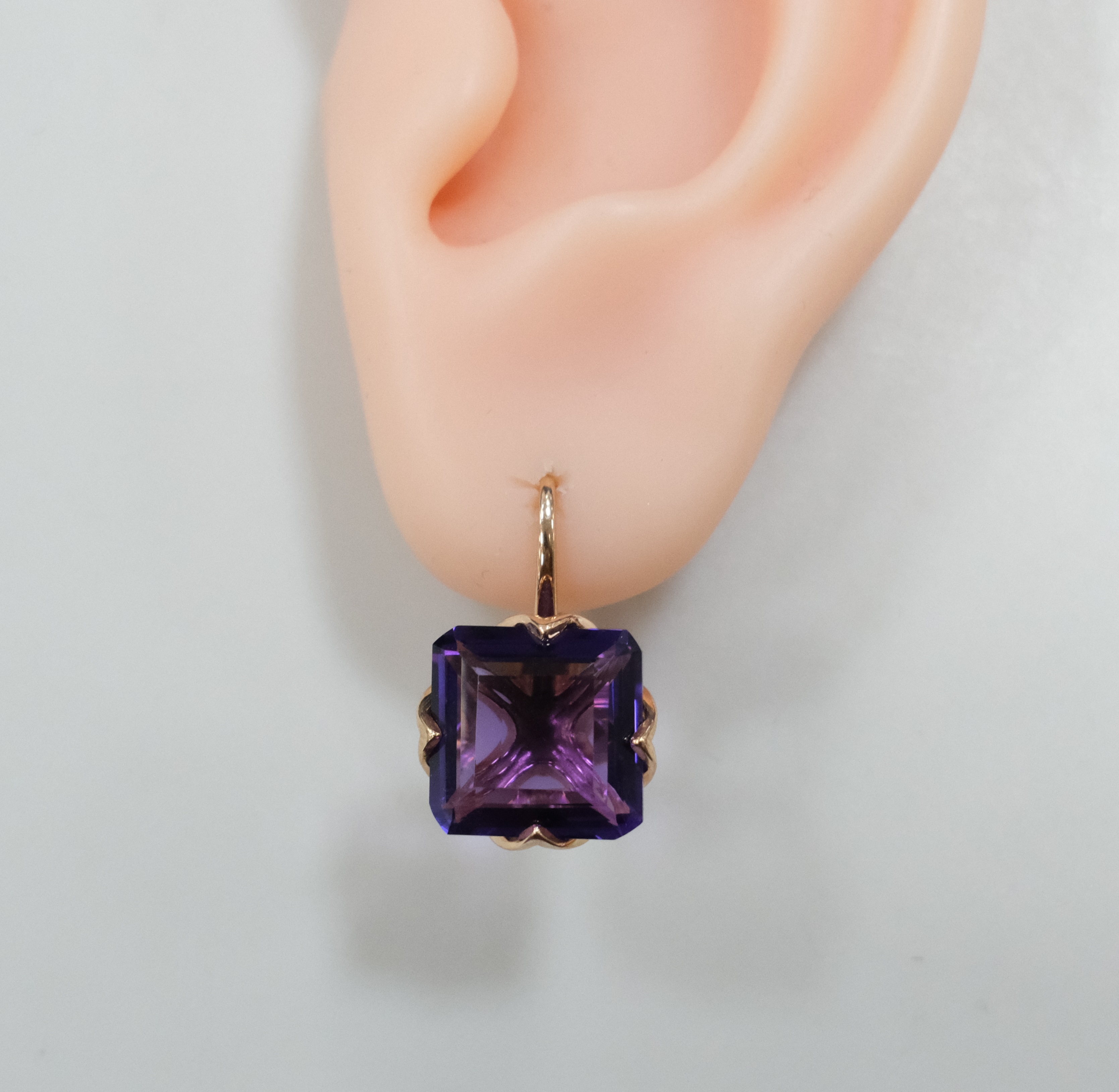 Серебряные серьги с аметистами